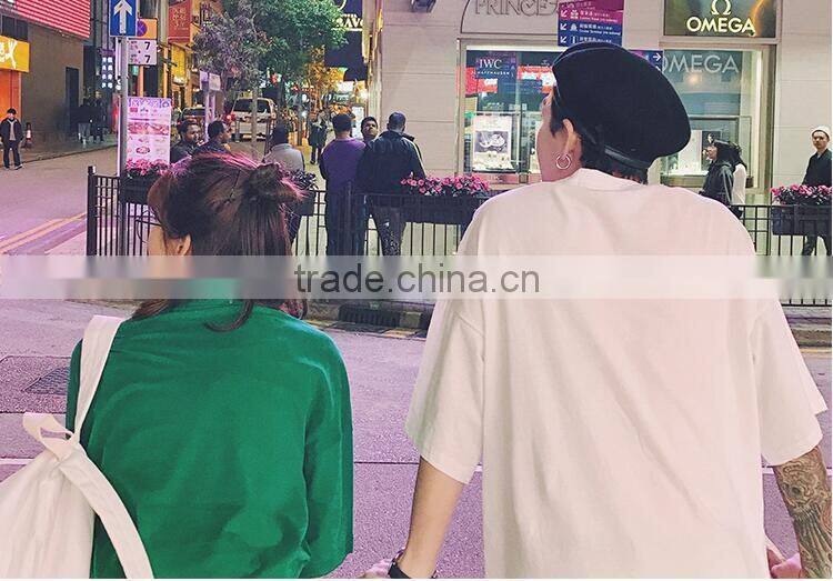 The male letter couple loose short sleeve T-shirt in summer