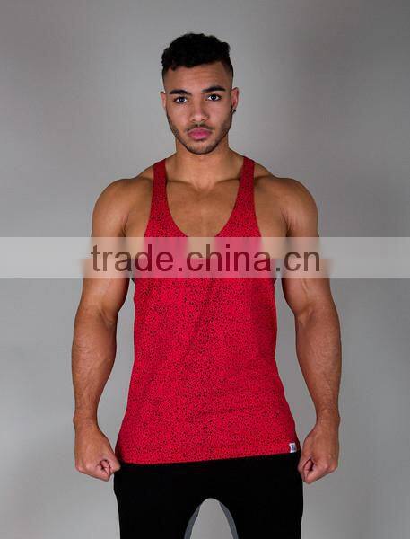 quality blended cotton gym heather stringer front grande singlets