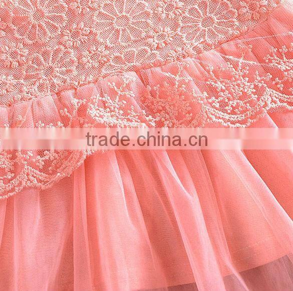 New girls children's summer lace tulle dress flower princess party dress Birthday Gift 4 Colors SV000411