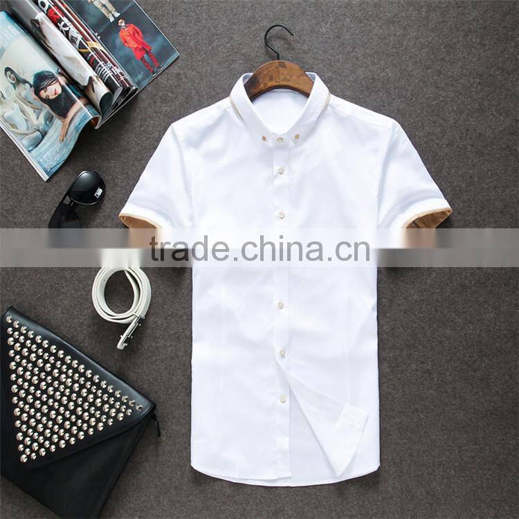 2015 Fashion design button down long sleeve slim fit jeans shirt