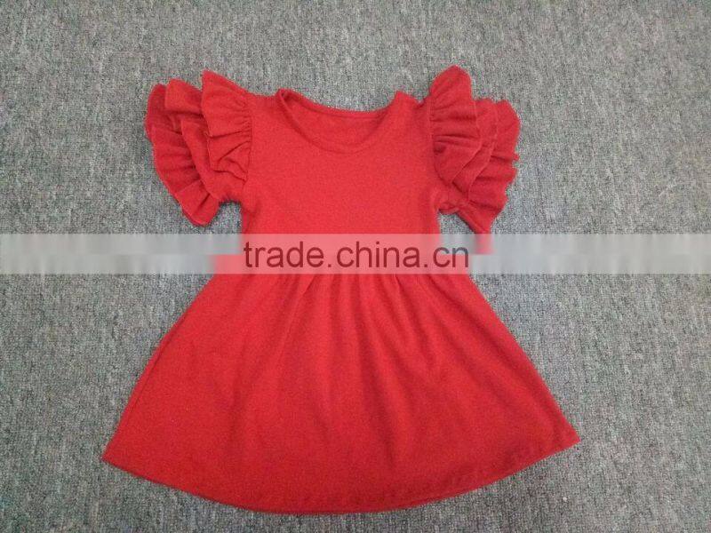 New Simple Style Summer Baby Dress Fashion Red Dress For Party Children's Boutique Gift