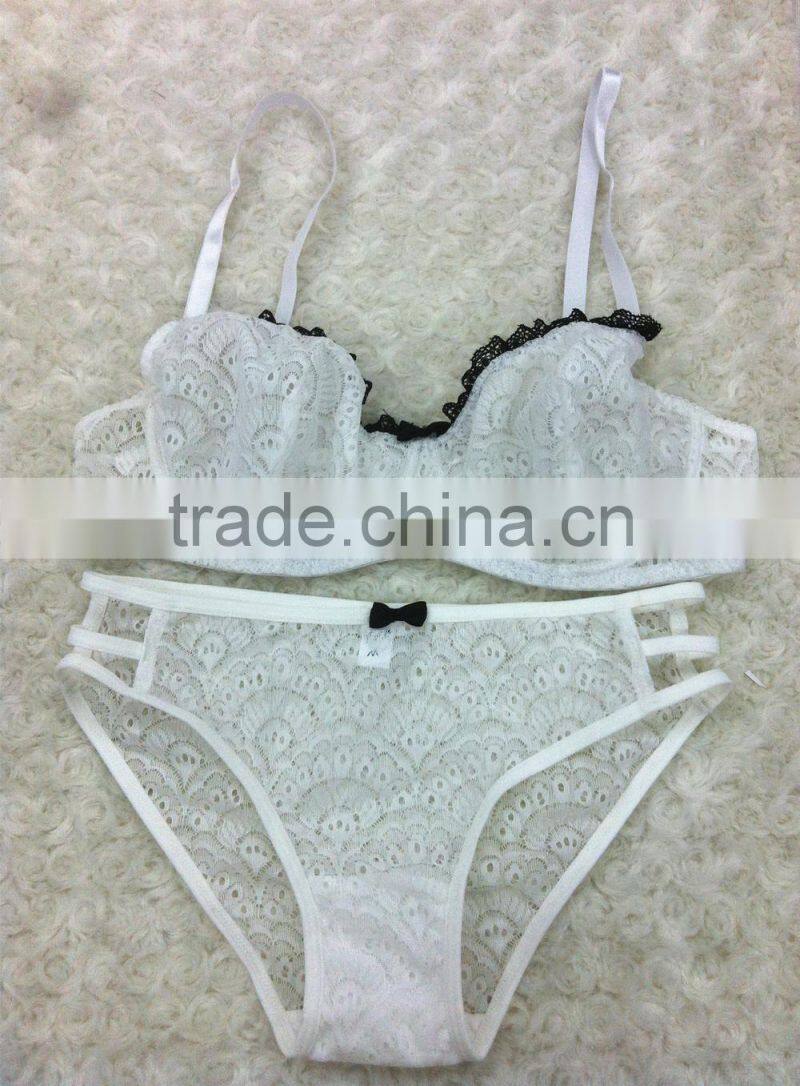 2016 wholesale sexy fancy japanese hot girl women ladies bra panty set photo images sex lingerie transparent undergarment women