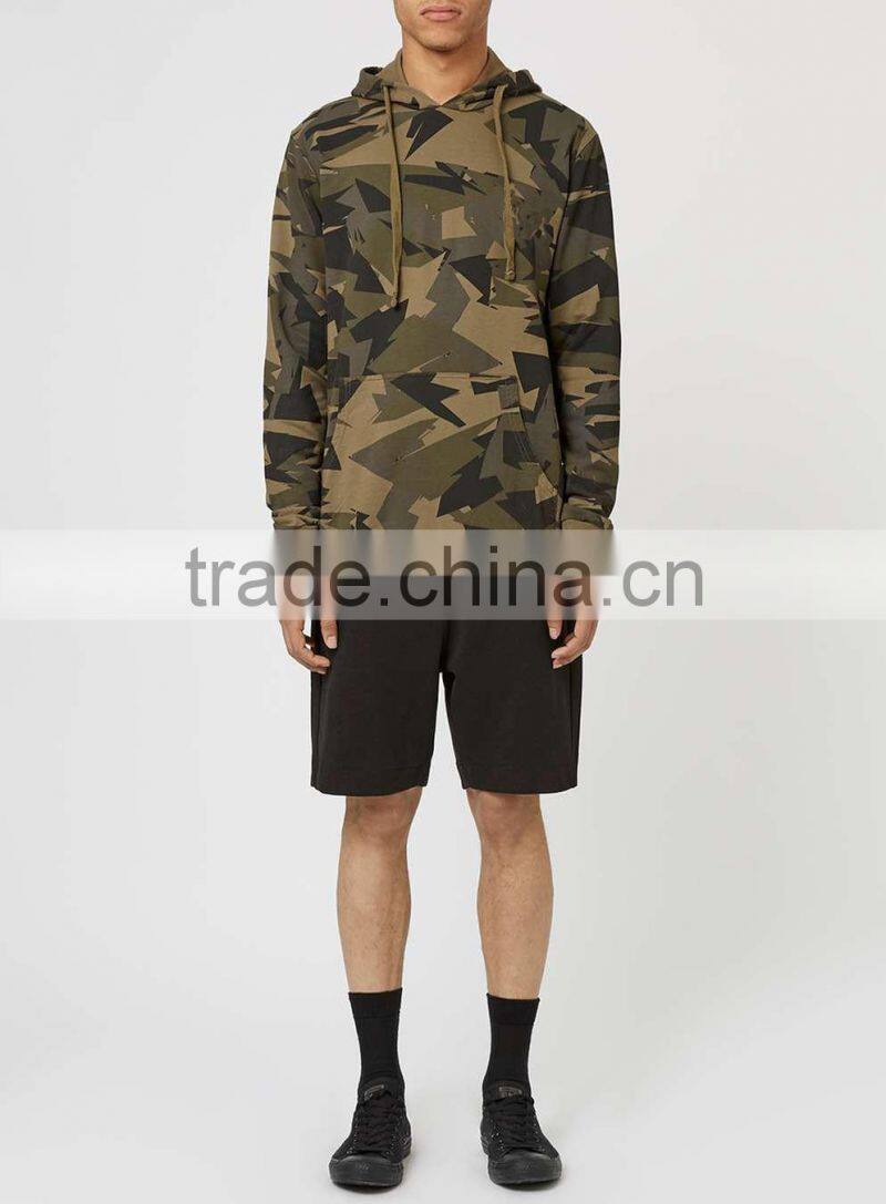 100%Cotton long sleeve camo hoodie wholesale fashion hoody for men 2016