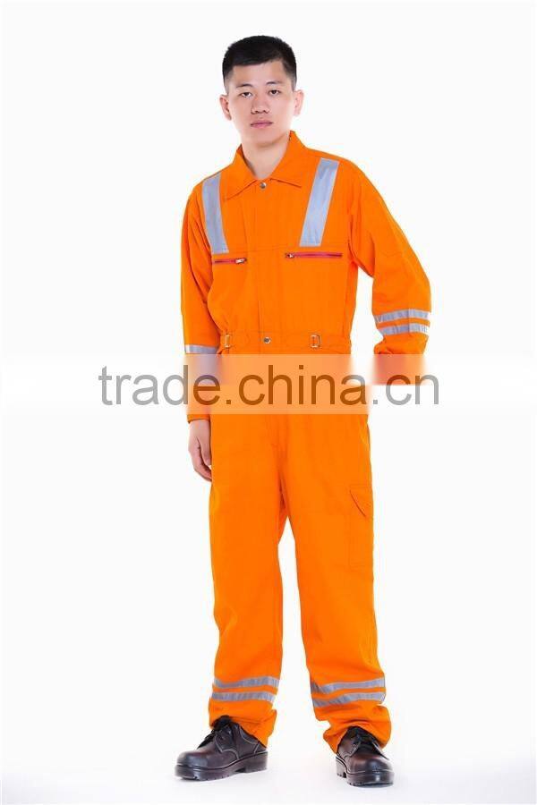 Mens Orange anti shrink chest pocket working clothes