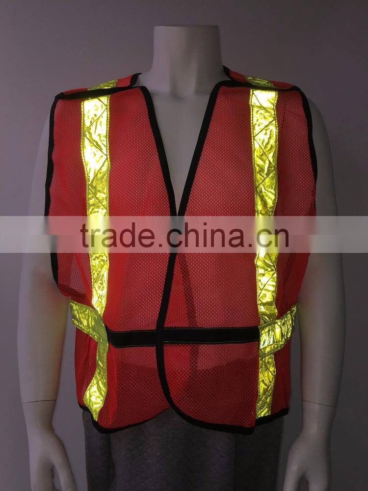 Safety traffic hi visibility reflective safety vest with PVC tapes