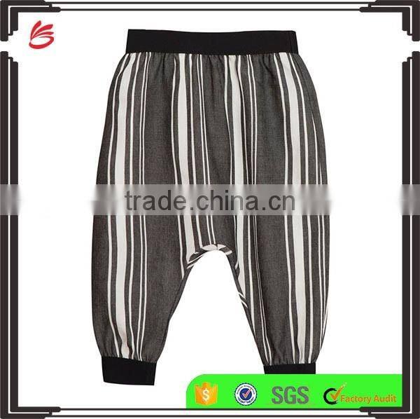 Wholesale Children's clothes organic baby pants Kids Striped Trousers Black boys jogger pants