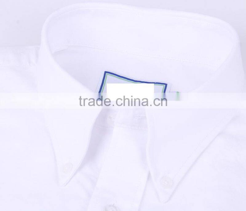 2017 white Oxford long sleeve button-down collar casual shirt for men