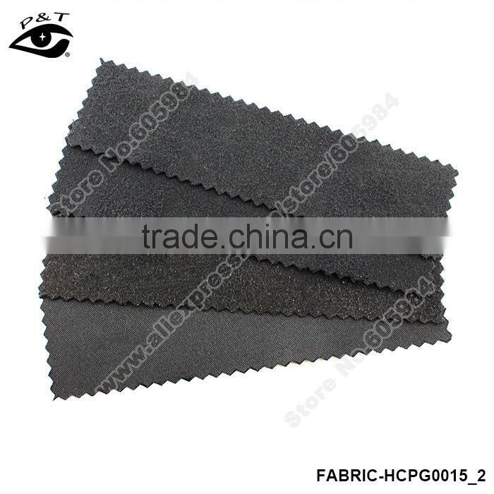 Synthetic leather pu leather with fluff back 140cm black colors for furniture