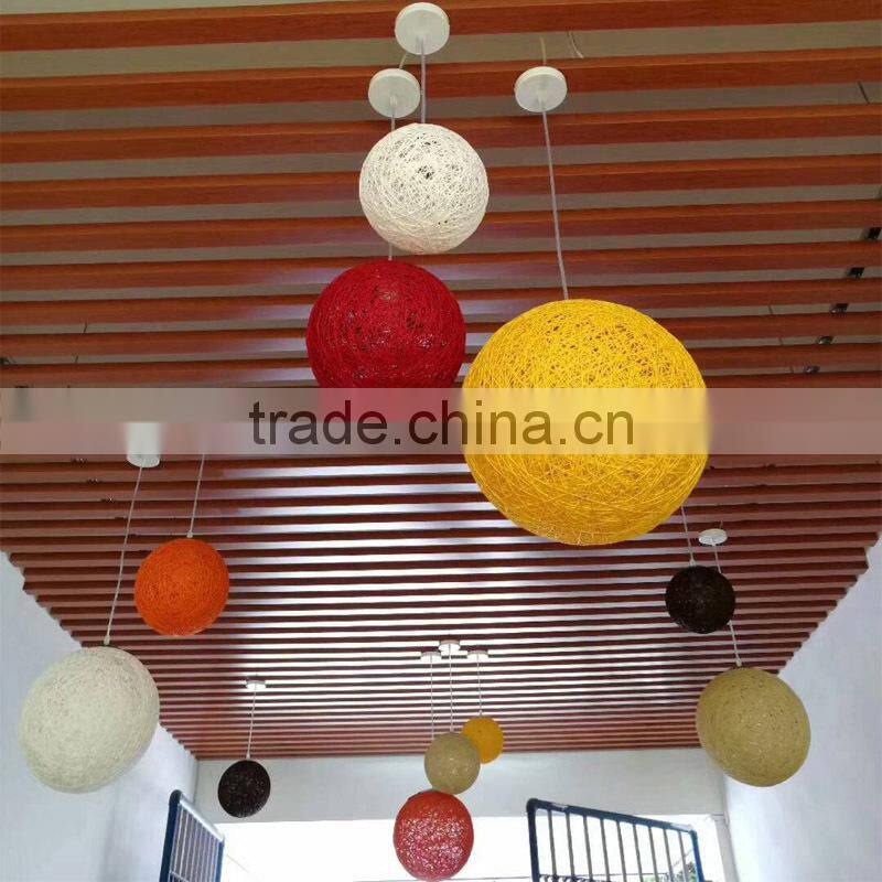 Hemp rope ball rattan art ball ceiling lamp
