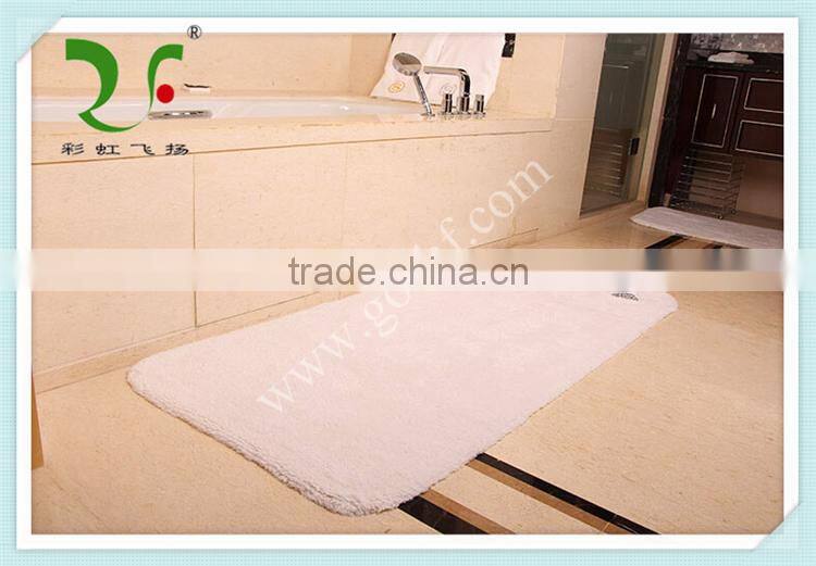 5 star standards 100% cotton white embroidery hotel mat bath mat
