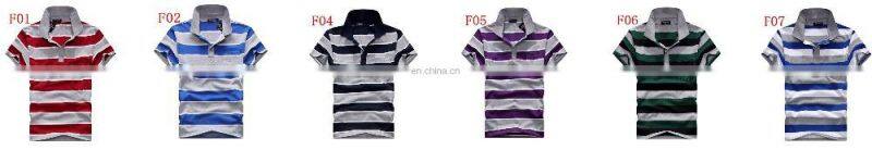 man's stripe garment wash polo shirt