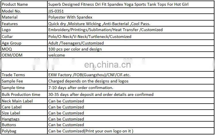 Superb Designed Fitness Dri Fit Spandex Yoga Sports Tank Tops For Hot Girl