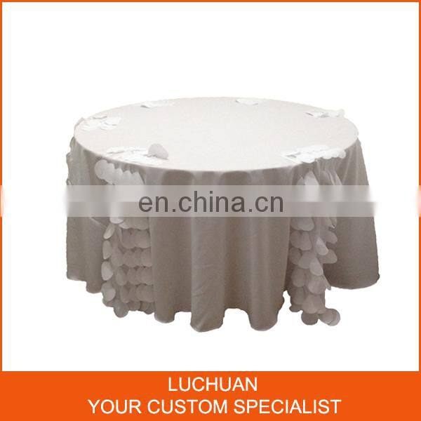 Customized Color Taffeta Petal Round Wedding Table Cloth