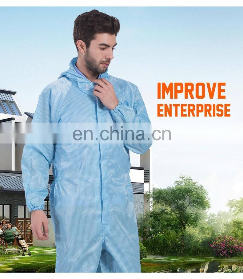 Custom Logo Polyester One-Piece Dust-proof Work Uniform Painted Work Coverall with Hat