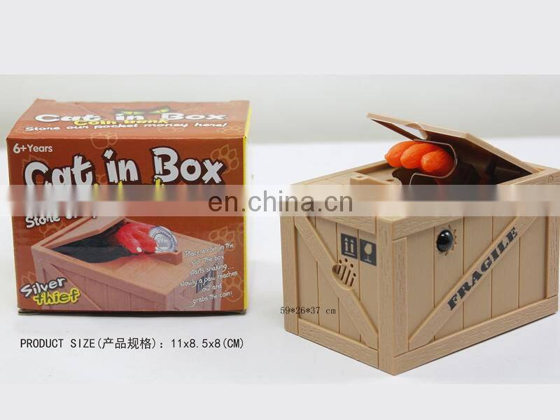 cute Cat stealing Money Box Plastic electronic cat coin bank