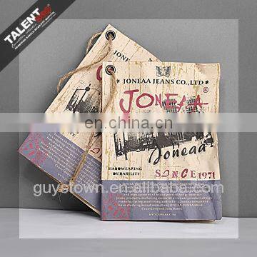 custom Thick card silver eyelet Price Tag for garment