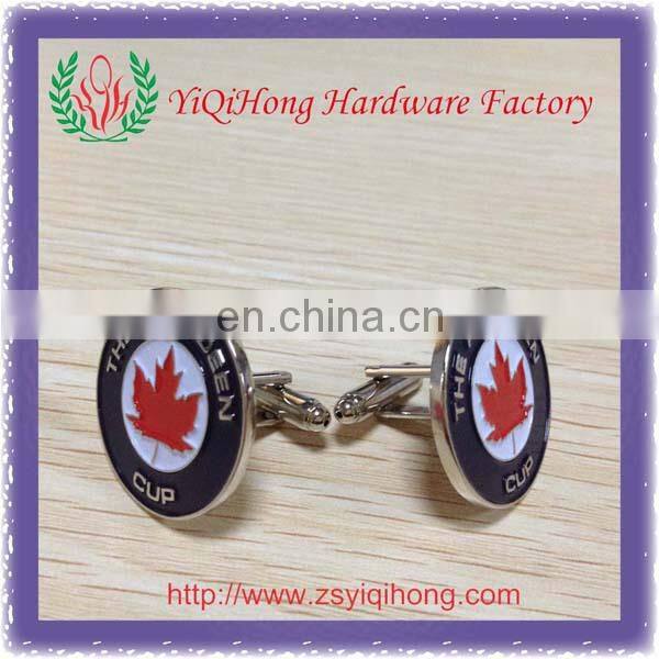 England shield metal silver cufflink