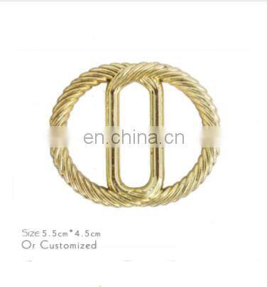 New Design Antique Brass Handbag Shoes Round Metal Slide Bar Buckles