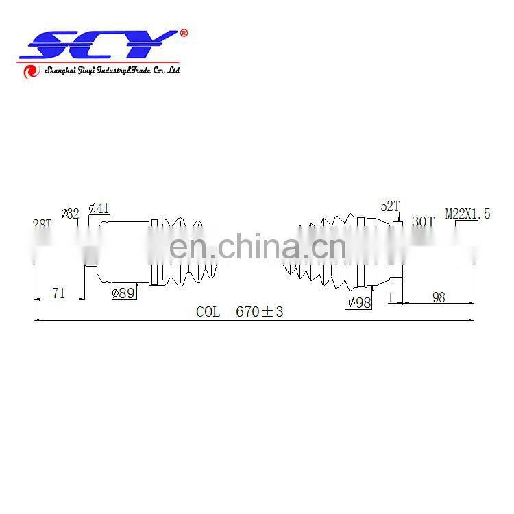 CV Half Shaft Assembly Suitable for HUNDAI SANTE FE 3.3L 2007-2009 DS NCV37539