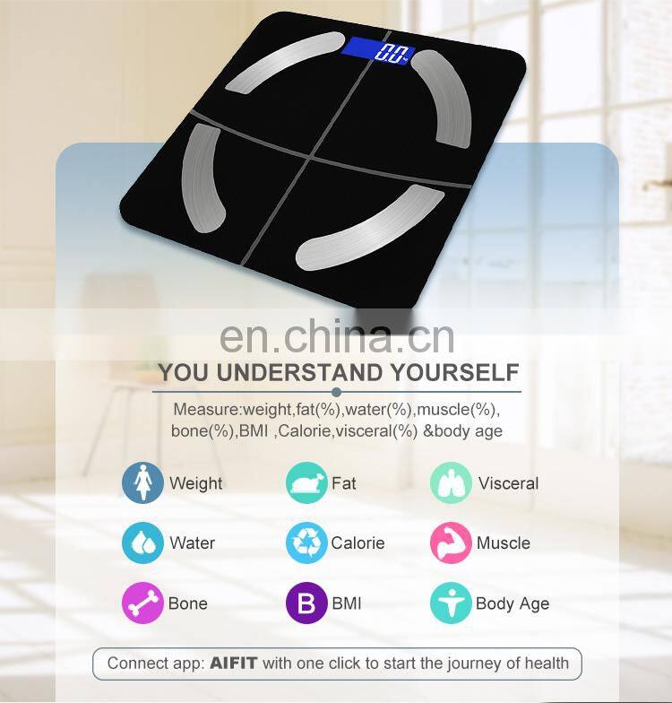 180Kg Blue tooth Smart Innovation Electronic Digital Body Fat Weight Scale With Fitness APP