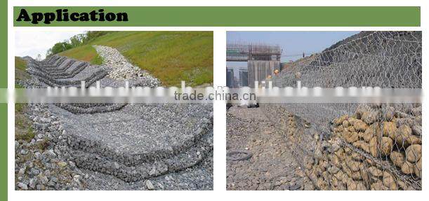 PVC coated galvanized hexagonal 1X1X1 gabion mesh box