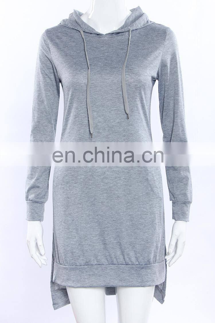 New Fashion Irregular Hooded Long Sleeve Dress Sweater Large Size Trendy Casual Split Skirt Manufacturer Wholesale