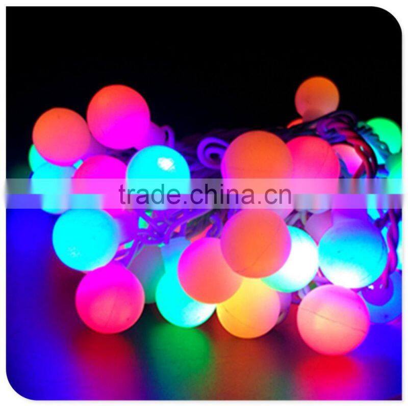 50 led multicolor christmas light with frosted ball decaration white wire tree light factory wholesale