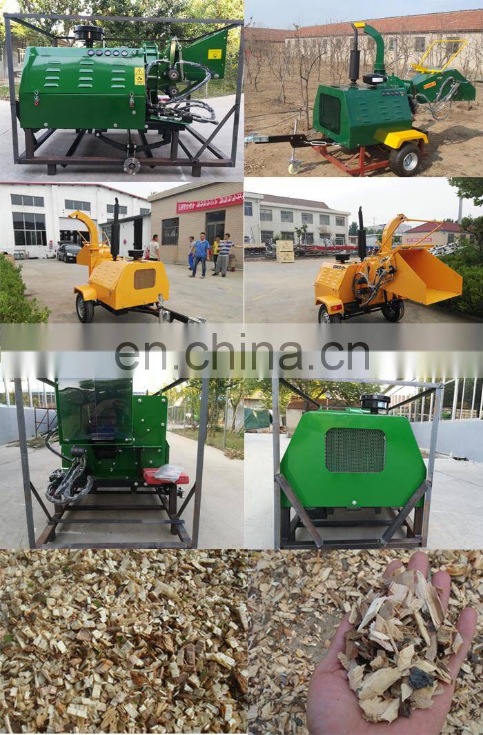 Garden machinery 50hp diesel engine self power tree branch wood chipper