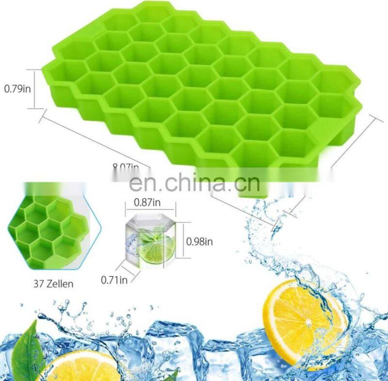 Honeycomb Ice Cube Trays with Removable Lids Silicone Ice Cube Mold