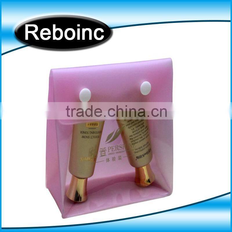 High quality pvc button makeup bag with customized logo XYL-C004