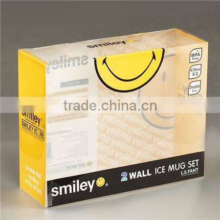 smiley plastic packing box with lid