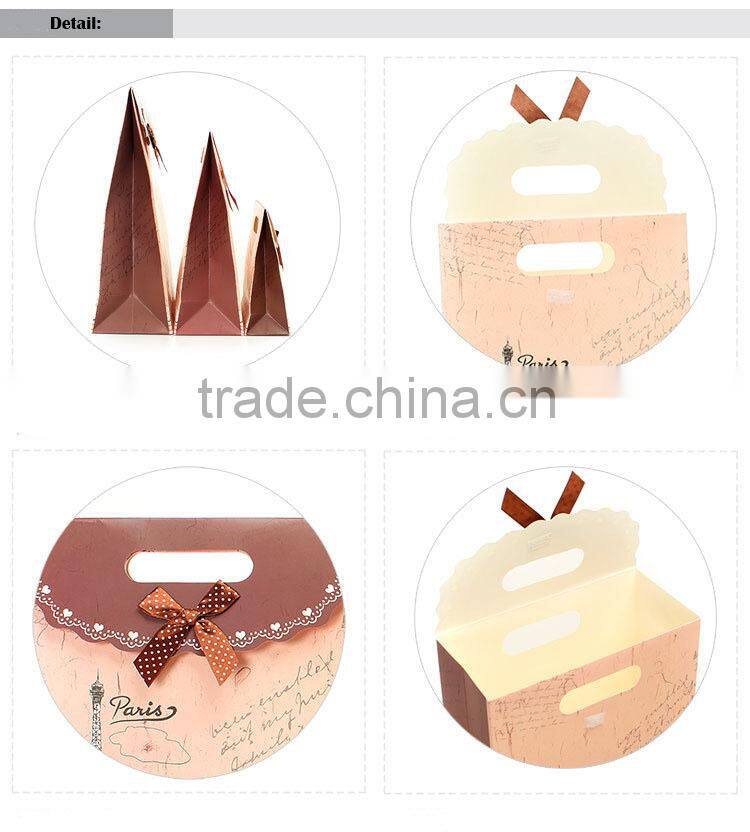 Eiffel Tower Pattern promotional button closure gift paper bag