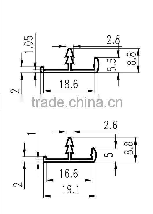 Small aluminum extrusion profile for decoration T shape profile