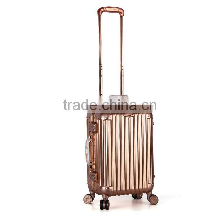 CE Approved professional aluminum magnesium case rose gold trolley case