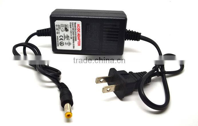 12v 2a power adapter with UK ac cable 10pcs new certified desktop block supply 12 volt dc power supply