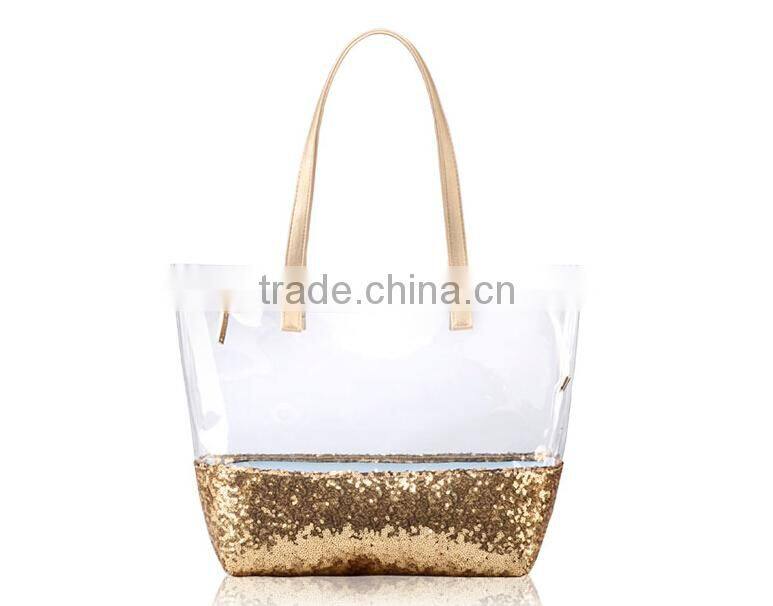 Ladies Transparent Handbag/pvc Tote Bag/pvc Waterproof Bag