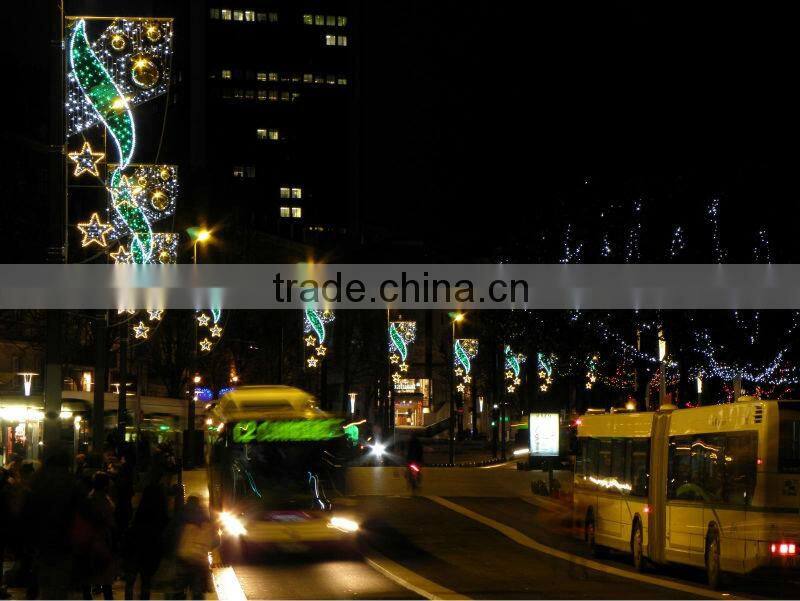christmas street light road lamps decorated
