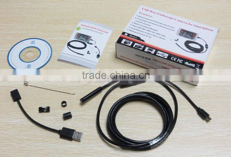 6 White LED 1 Meter to 5 Meter Micro USB Android Phone Rigid Endoscope