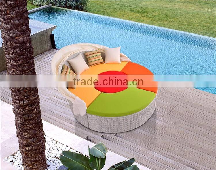 Muebles De Jardin Daybed Garden Rattan Lounge Bed Garden Polyrattan Round Daybed