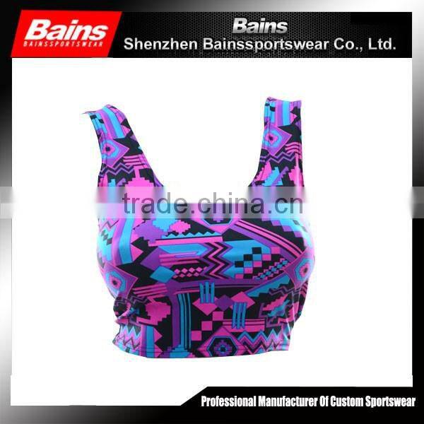 Custom printed women crop top wholesale cheap