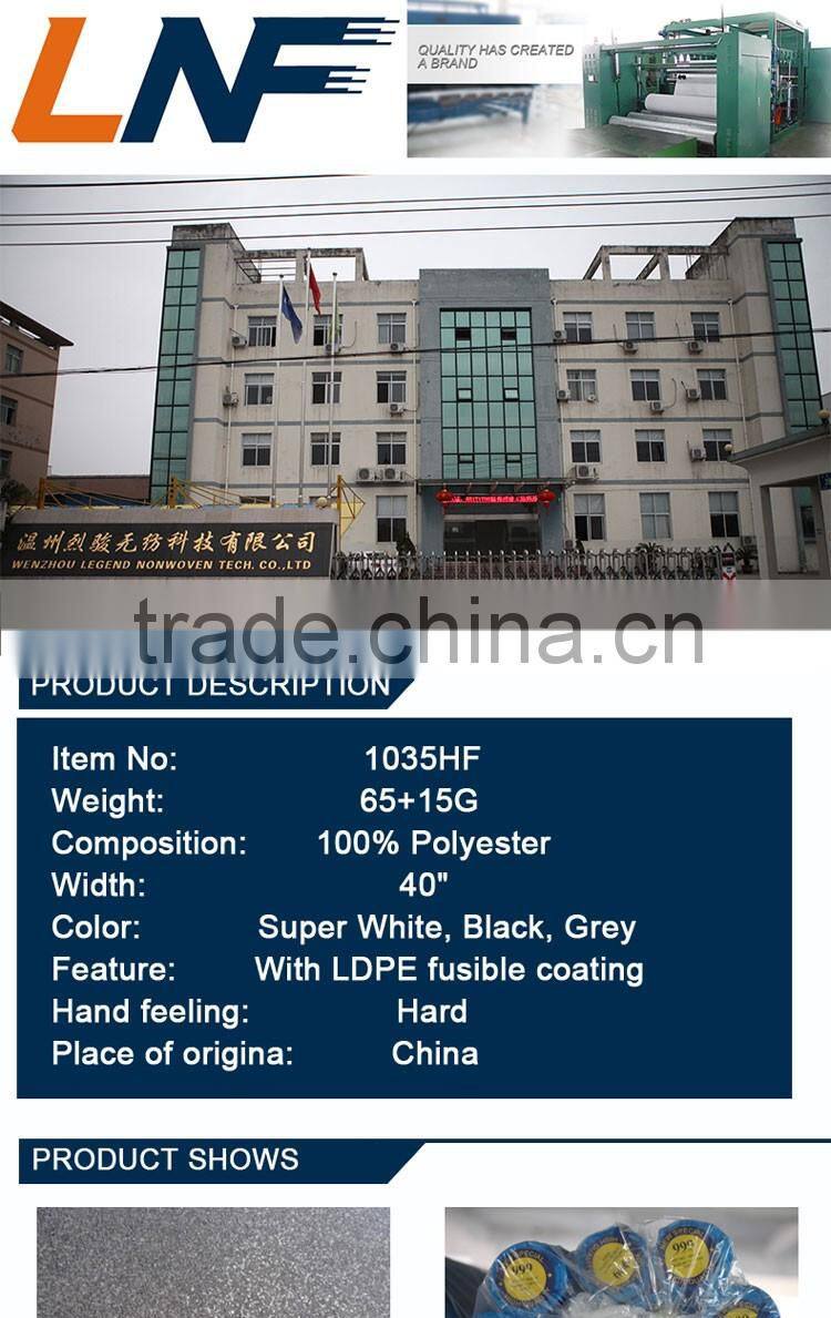 100% polyester fusible lining used for tailoring material for Senegal market 1035HF