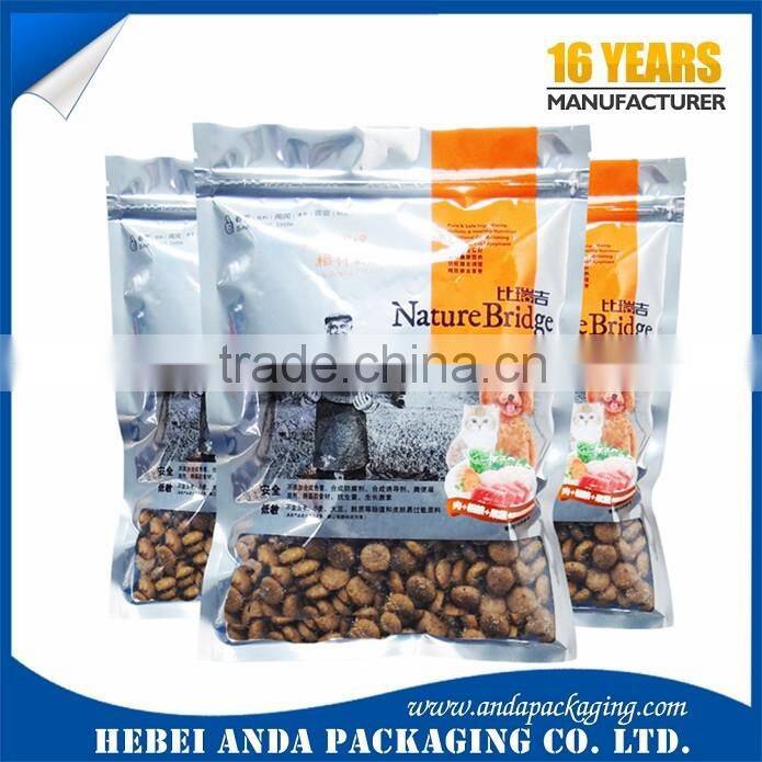 2016 Alibaba Hot Sale Aluminum Foil Dog Food Packaging Stand up Bags