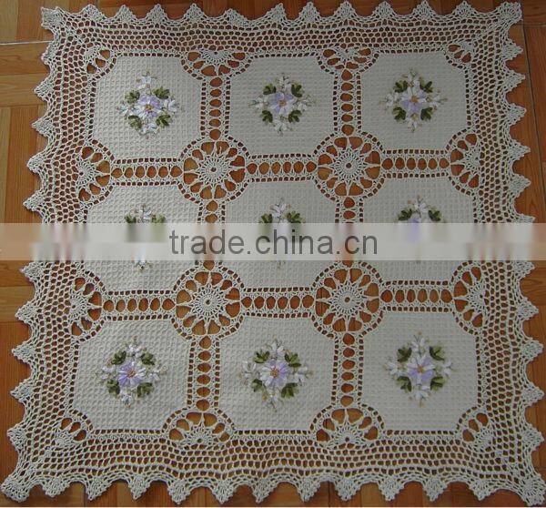 2015 crochet knitting home textile cotton fabric designs table cloth
