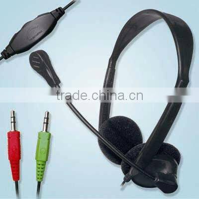 2015 Bulk buy from China best noise canceling stylish wired computer headset with/without mic