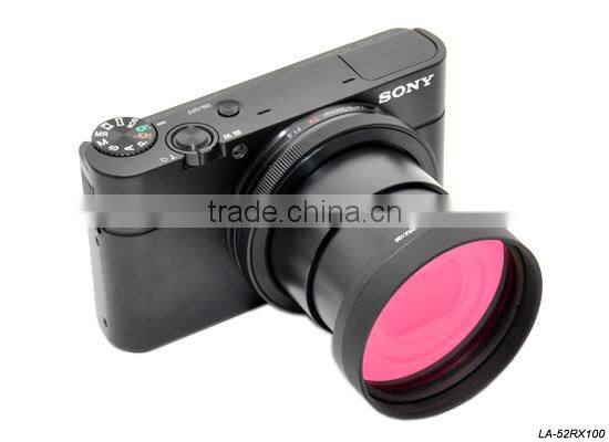 Kiwifotos Lens adapter tube LA-52RX100 provides 52mm filter mount for Sony RX100 camera