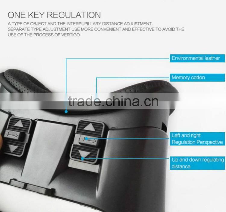 Top Sale HD Virtual Reality 3D VR Box With Bluetooth Remote Controller.