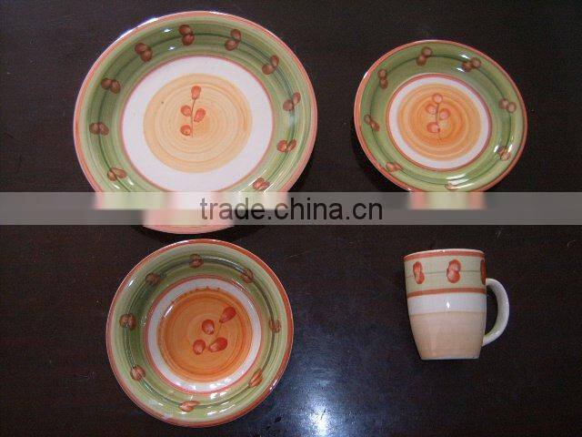 stoneware dinnerware,stoneware dinner set, hand painted stoneware dinnerware