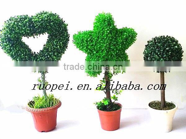 High emultion green decorative artificial star shaped potted bosai