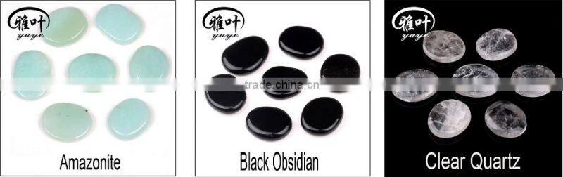 4 pcs Reiki Healing carving Oval shape reiki healing set gemstone