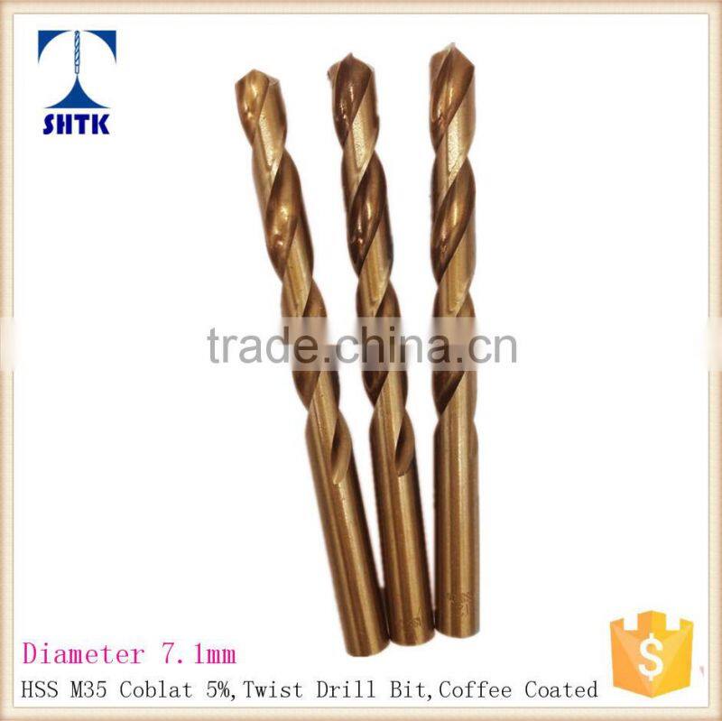 M35 cobalt, factory direct supply, drill bit, twist drill bit Dia 7.1mm